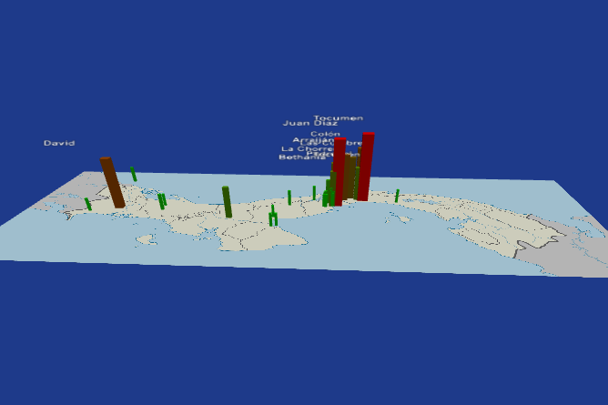 Visualización 3D Demográfica de Panamá - (Beta)